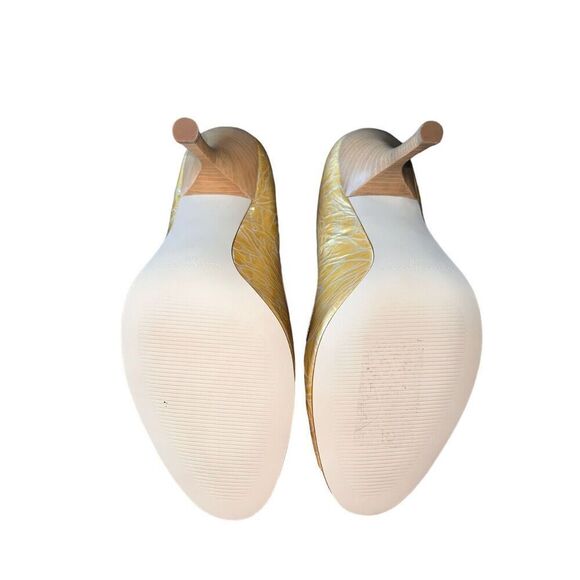 Enzo Angiolini Maylie Medium Beige Patent Leather Peep Toe Heel Womens Sz 10 NEW - Picture 10 of 11